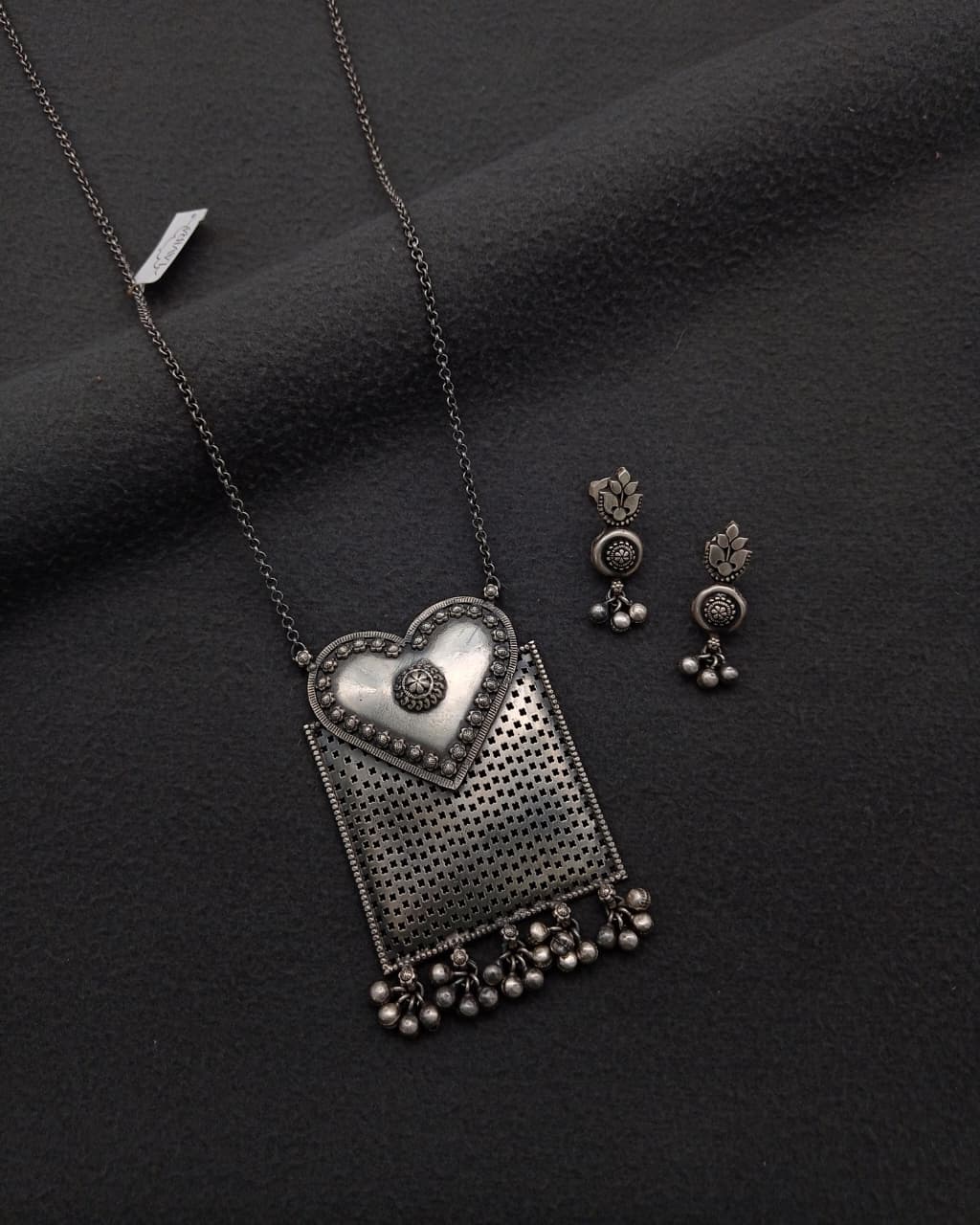 92.5 sterling silver oxidised jewellery set