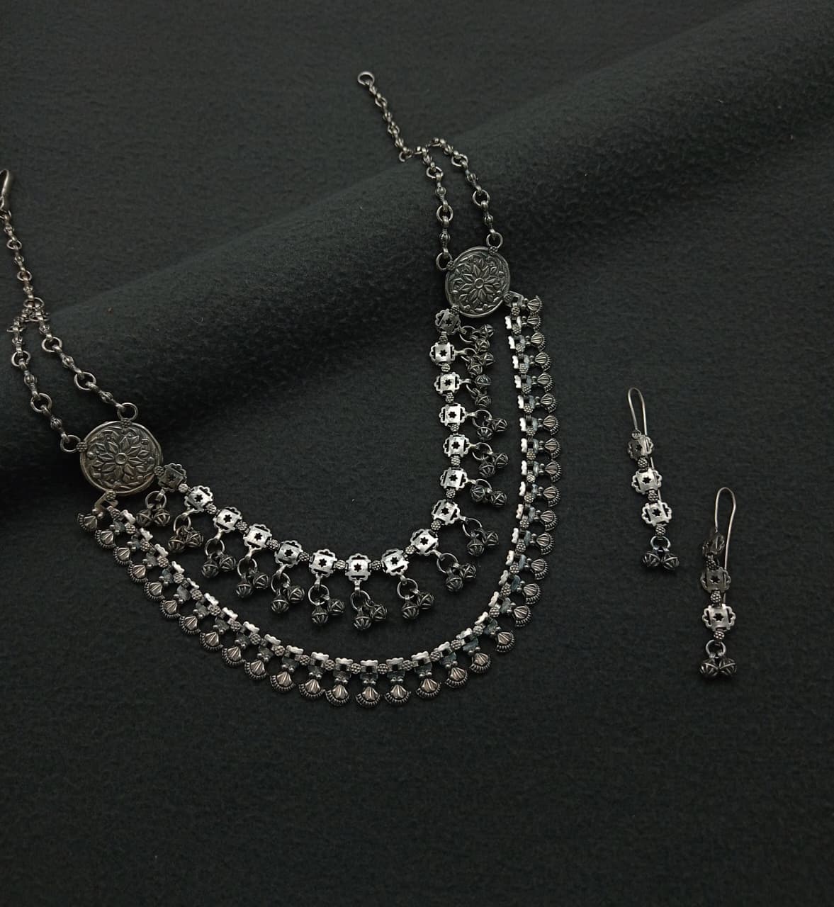 92.5 sterling silver oxidised jewellery set